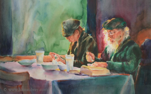 Watercolor Painting - Supper at Carine’s